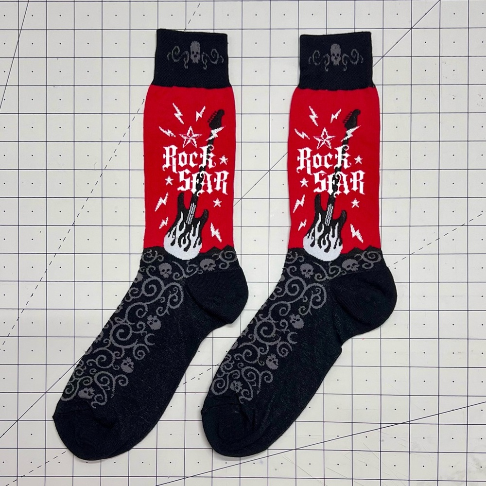 Rock Star Red and Black Men's Socks